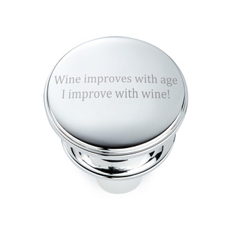 Witty Wine Bottle Stopper- Wine improves with age - I improve with wine!