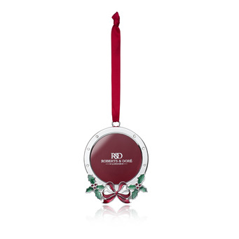 Round Frame with Holly Christmas Tree Decoration
