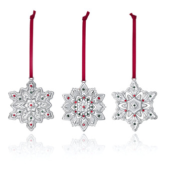 Set of 3 Mini Snowflake Christmas Tree Decorations