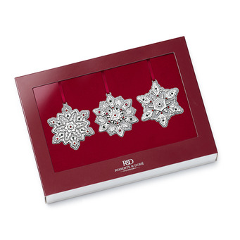 Set of 3 Mini Snowflake Christmas Tree Decorations