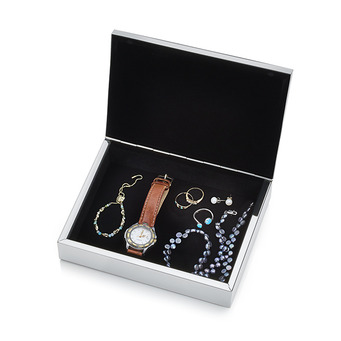 Luxury Silver Plated Geometric Designed Multi-Purpose Box 
