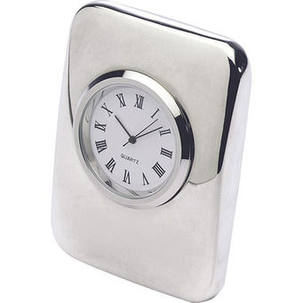 Silverplated Cushion Desk Clock