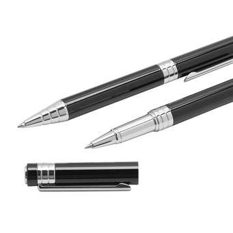 Black Rollerball and Ballpoint Pen Set