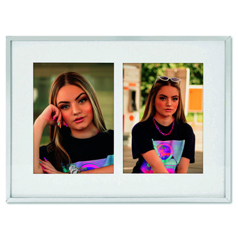 Double Photo Frame Silverplated 
