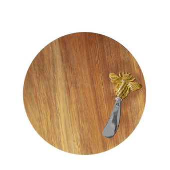 Acacia Wood Cheese Board and Bee Knife