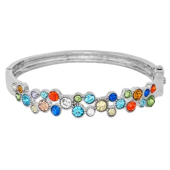 Colourburst Crystals Hinged Bangle