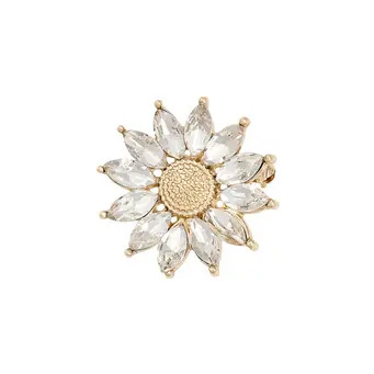 Golden Daisy Crystal Brooch