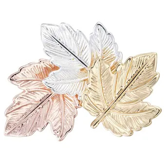 Rose Gold Rhodium Gold Leaves Brooch