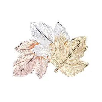 Rose Gold Rhodium Gold Leaves Brooch