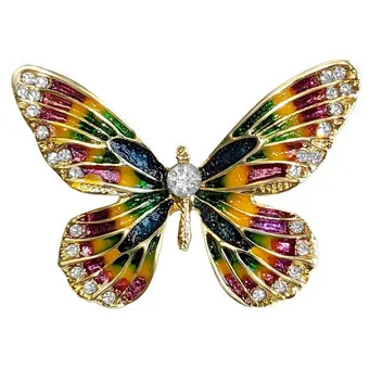 Butterfly Brooch Crystal  & Gold Finish