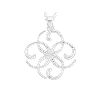 Silver quaterfoil Pendant and Chain 