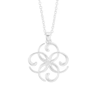 Silver Quatrefoil Pendant and Chain 