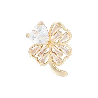 Radiant Gold Shamrock Stick Pin Brooch