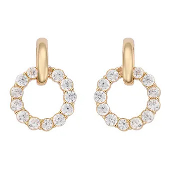 Golden Crystal Circle Earrings
