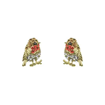 Golden Robin Earrings