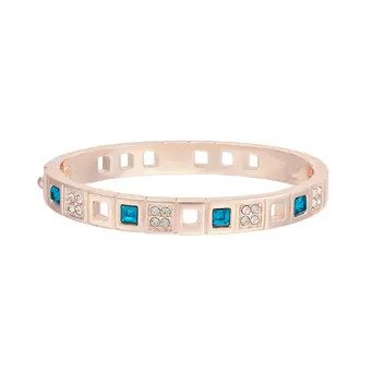 Golden Sapphire Hinged Lattice Bangle