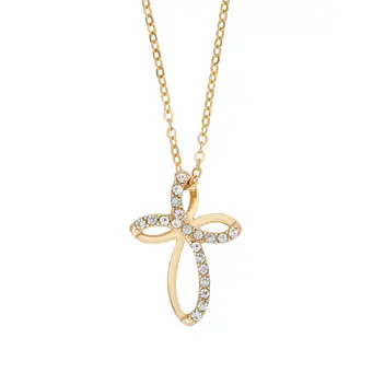 Halo Form Crystal Cross Pendant