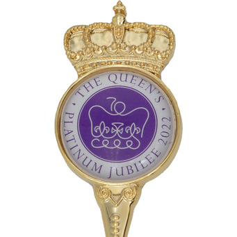 Teaspoon - Gold Plated with The Queen's Platinum Jubilee Emblem