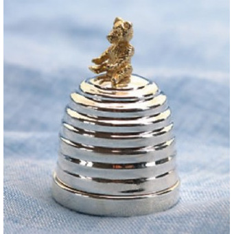 Hallmarked Silver Teddy Beehive First Tooth Box