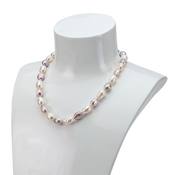 Pink and White Freshwater Baroque Pearl Necklace