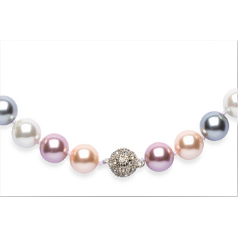 Cherry, Peach & White Mix Pearl Necklace