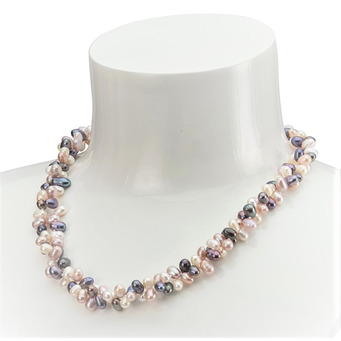 Purple and Pink Mixed Cluster Necklace 