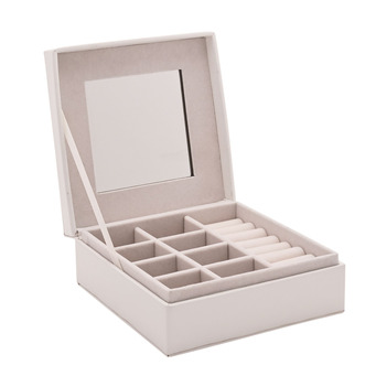 White Square Jewellery Case with Mirror