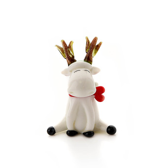 Miniature Sleepy Christmas Reindeer