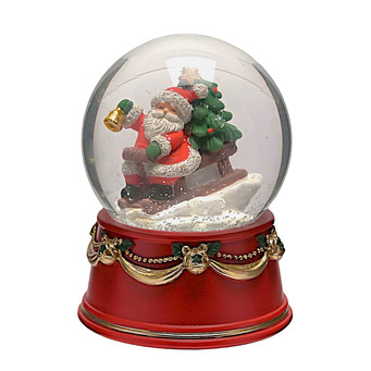 Mini Snow Globe Santa on his Sleigh