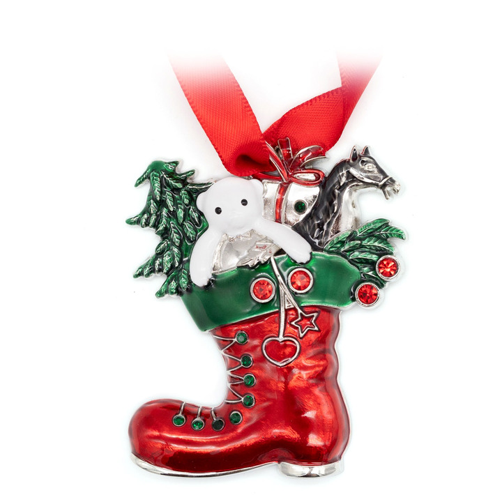 Santa's Red Boot Christmas Tree Decoration