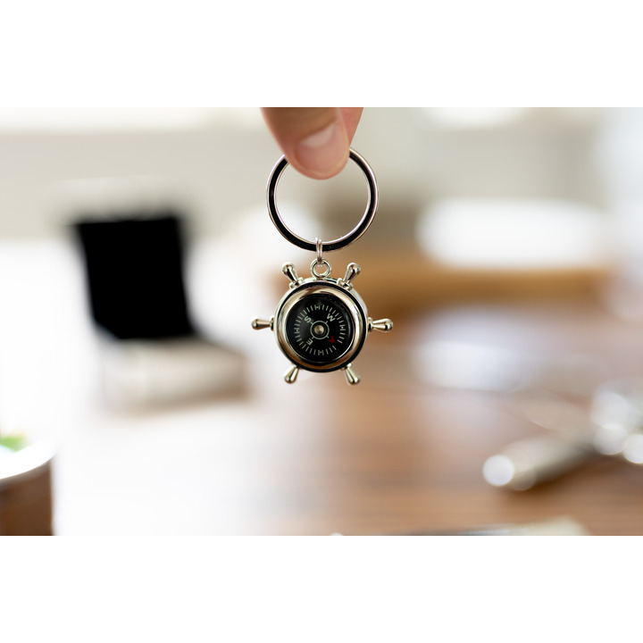 Ships Wheel Working Compass Keyring