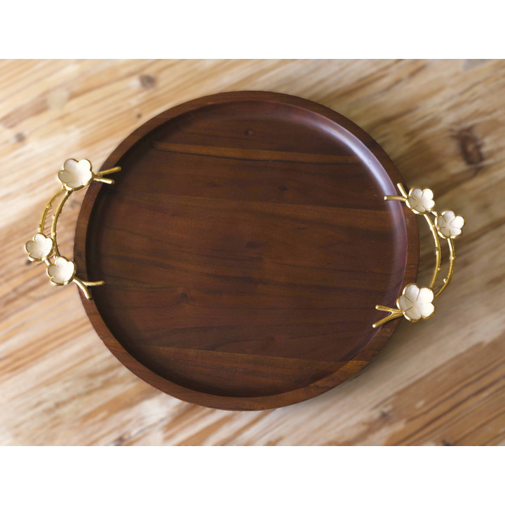 Mango Wood Round Serving Tray 36 x 36cm IMPERFECT