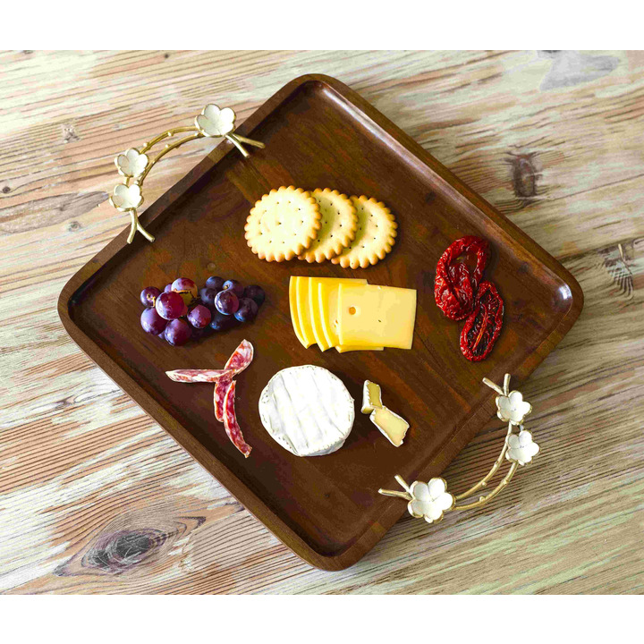 Mango Wood Large Square Serving Tray IMPERFECT