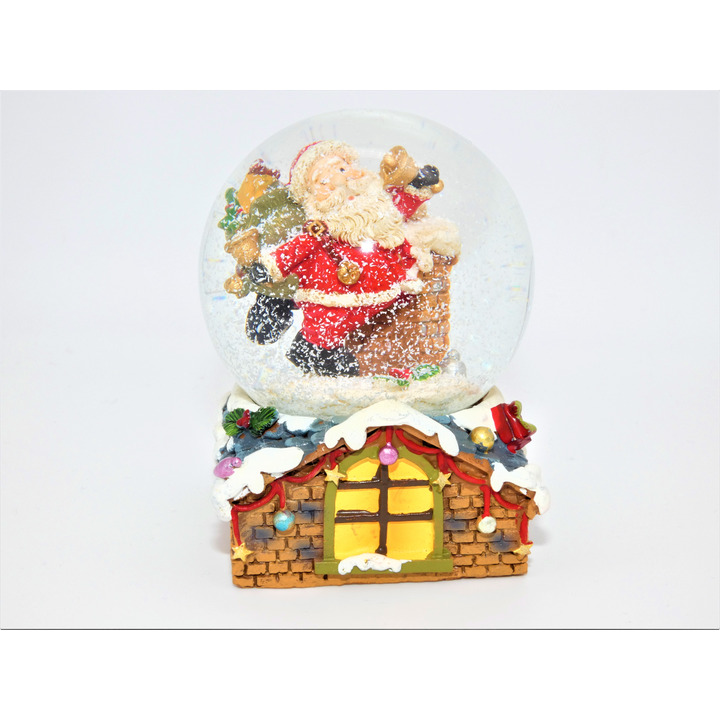 Santa on the Roof Mini Snow Globe