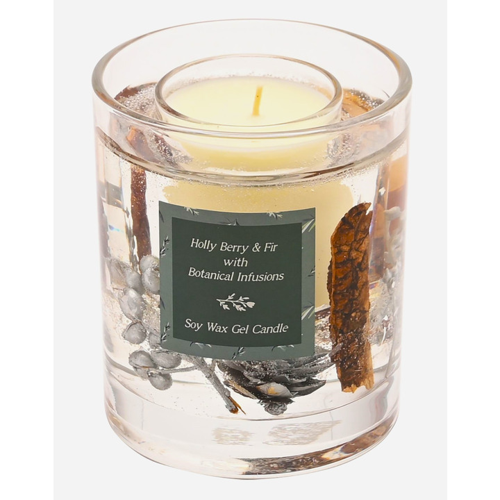 Gel Candle with Holly Berry and Fir Fragrance