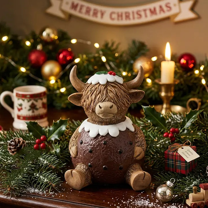 Highland Cow Christmas Pudding