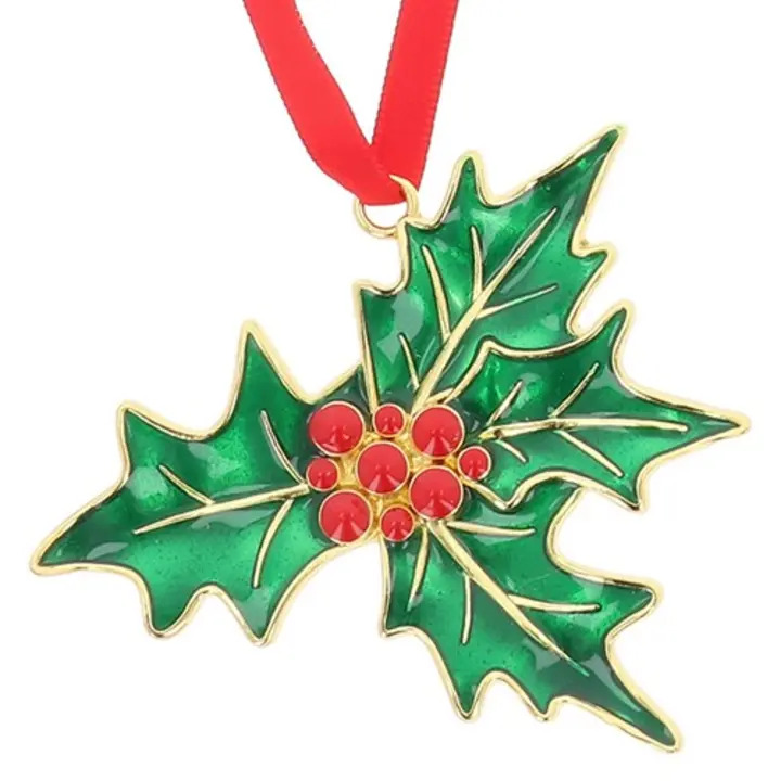 Holly Sprig with Berries Tree Decoration