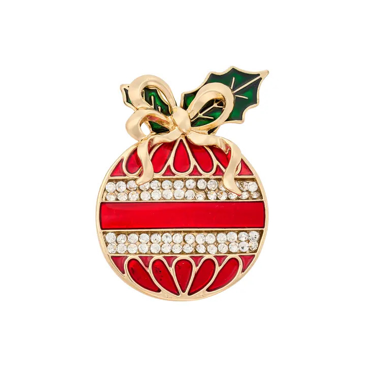 Golden Christmas Bauble Brooch