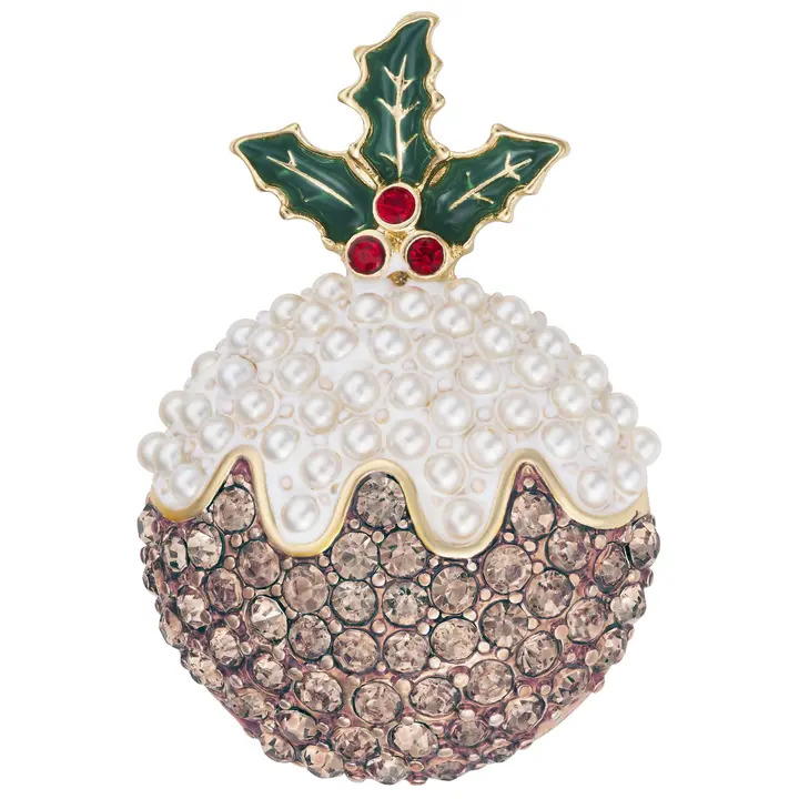 Jewelled Christmas Pudding Brooch