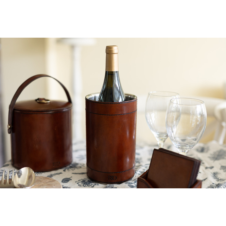 Cognac Leather Wine Cooler