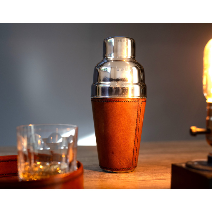 Cognac Leather Cocktail Shaker 