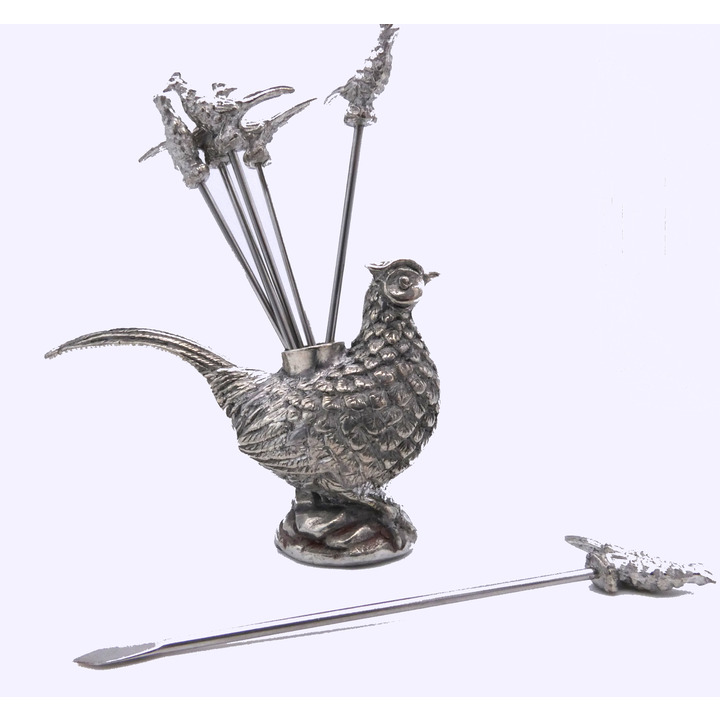 Pewter Pheasant with Olive Picks