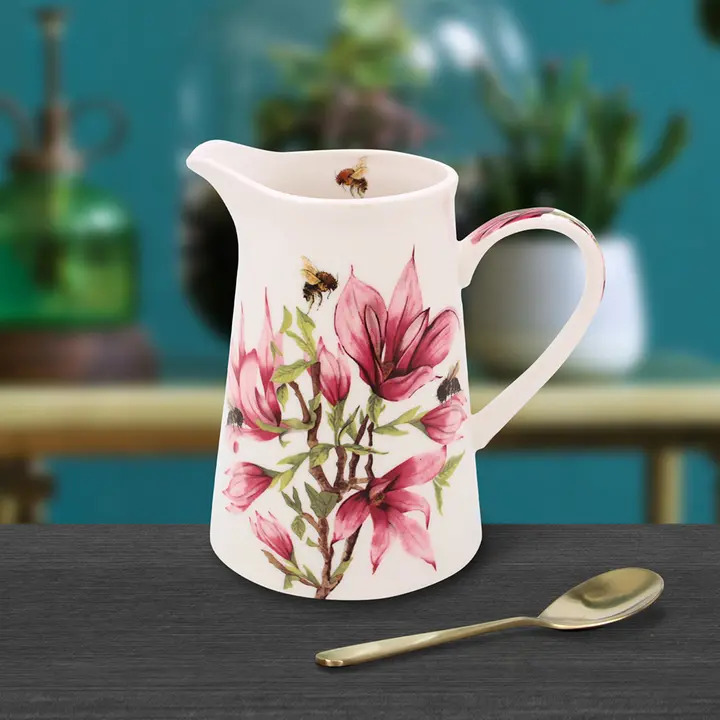 Magnolia Blooms and Bees Jug