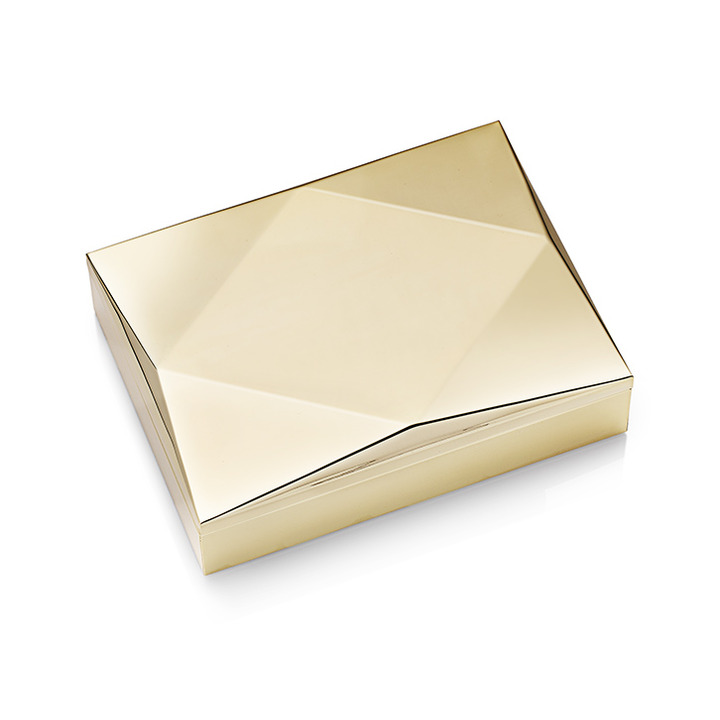 Gold Finish Luxury Geometric Designed Multi-Purpose Box