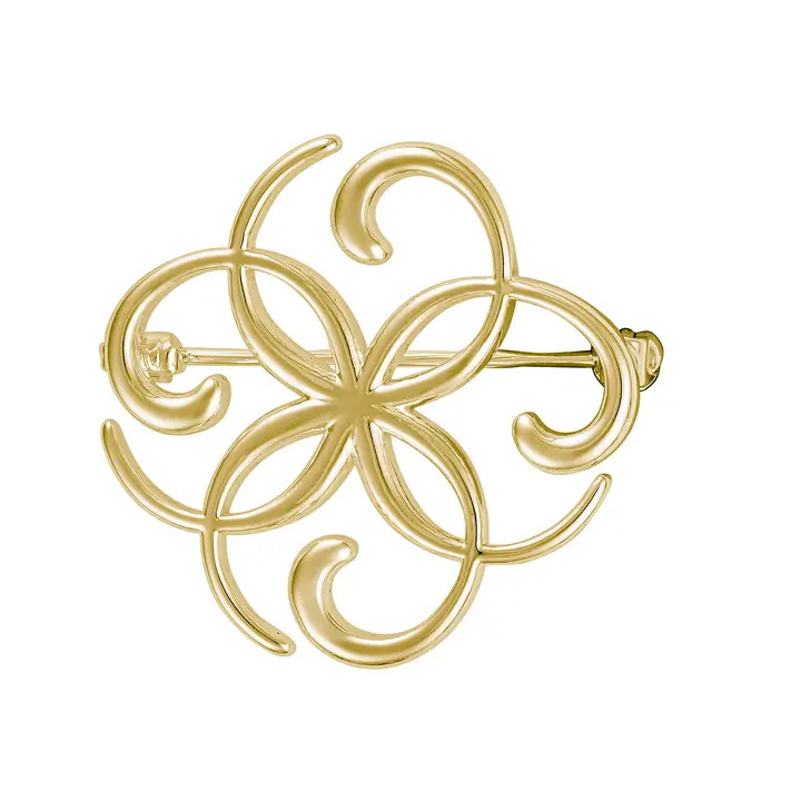 Golden Quatrefoil Brooch