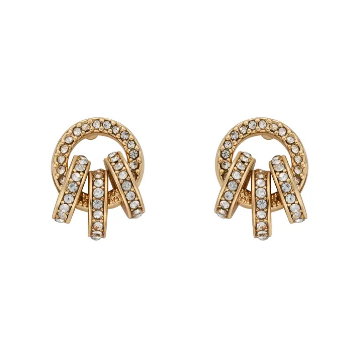 Golden Cascade Stud Earrings