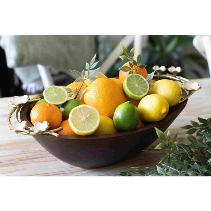 Mango Wood Deep Oval Salad/Fruit Bowl 33 x 22cm IMPERFECT