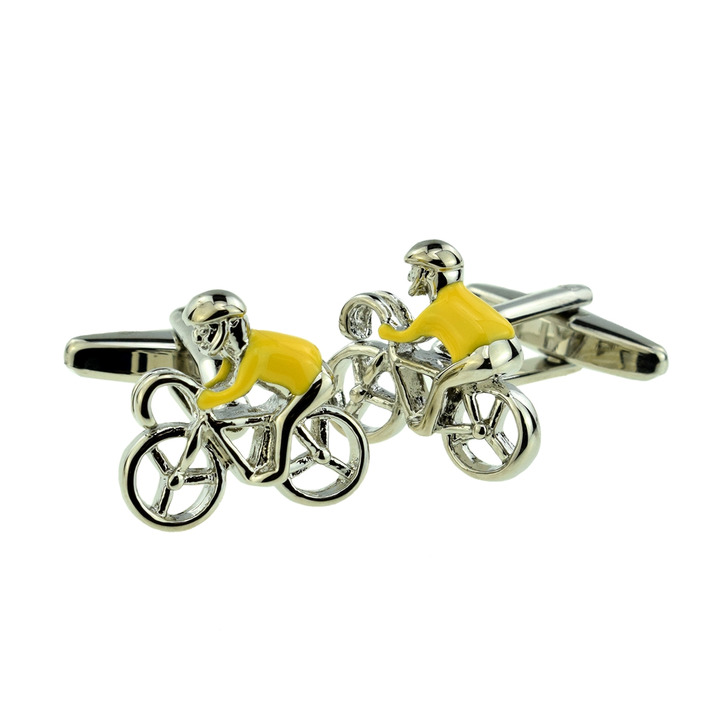 Yellow Jersey Racing Cyclist Cufflinks