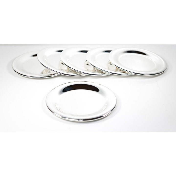  Set of 6 Silverplated Drinks Coasters 12cm