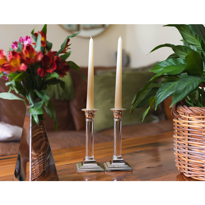 Silverplated Acrylic Pillar Candlestick 19cm